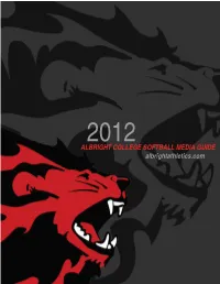 ALBRIGHT COLLEGE SOFTBALL MEDIA GUIDE Albrightathletics.Com Quick