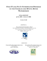 Find It and Fix It Stormwater Program in the Charles and Mystic River Watersheds