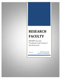 Guidelines for Research Faculty