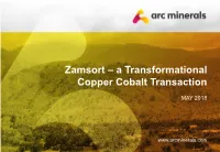 June 01 2018 Arc Minerals