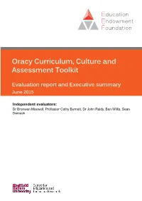 Oracy Curriculum, Culture and Assessment Toolkit