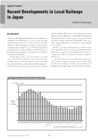 Recent Developments in Local Railways in Japan Kiyohito Utsunomiya
