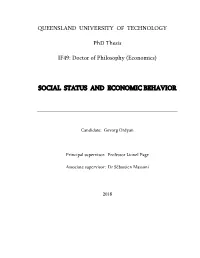 Social Status and Economic Behavior