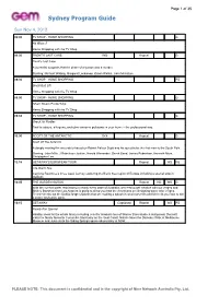 Sydney Program Guide