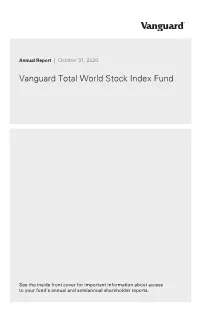 Vanguard Total World Stock Index Fund Annual Report October 31, 2020