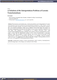 A Solution of the Interpretation Problem of Lorentz Transformations