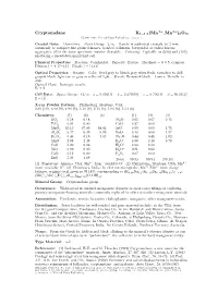 Cryptomelane K1−1.5(Mn , Mn )8O16 C 2001-2005 Mineral Data Publishing, Version 1 Crystal Data: Monoclinic