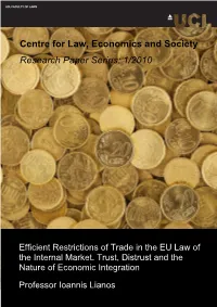 Efficient Restrictions of Trade in the EU Law of the Internal Market