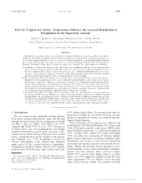How Do Tropical Sea Surface Temperatures Influence The