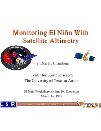 Monitoring El Nino with Satellite Altemetery
