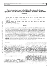 The Arches Cluster out to Its Tidal Radius: Dynamical Mass Segregation and the Effect of the Extinction Law on the Stellar Mass Function
