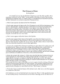 The Primacy of Peter Rtf .Rtf