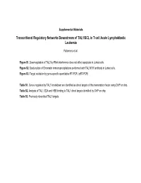 Transcritional Regulatory Networks Downstream of TAL1/SCL in T-Cell Acute Lymphoblastic Leukemia