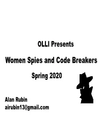Women Spies and Code Breakers Spring 2020