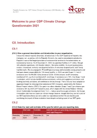 Your CDP Climate Change Questionnaire 2021 C0. Introduction