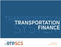 2016 RTP/SCS Transportation Finance Appendix, Adopted April