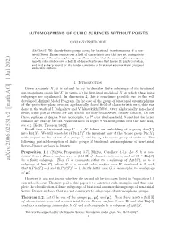 Automorphisms of Cubic Surfaces Without Points