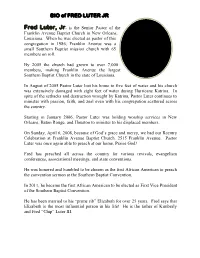 BIO of FRED LUTER JR