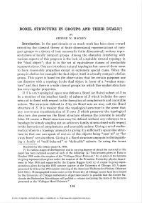 Borel Structure in Groups and Their Dualso