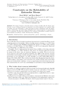 Constraints on the Habitability of Extrasolar Moons