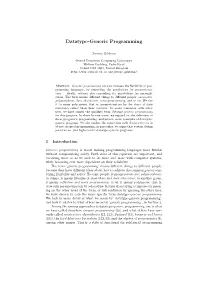 Datatype-Generic Programming