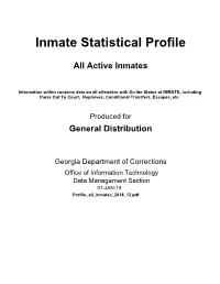 Inmate Statistical Profile