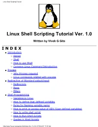 Linux Shell Scripting Tutorial
