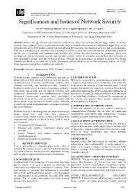 Significances and Issues of Network Security