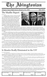 The Mueller Report Is Measles Really Eliminated in The