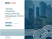 TRADE FINANCE FACILITATION PROGRAM (TFFP) Network February 2021