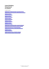 Cofnod Pleidleisio Voting Record 21/10/2015