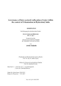 Governance of Intersectoral Reallocation of Water Within The