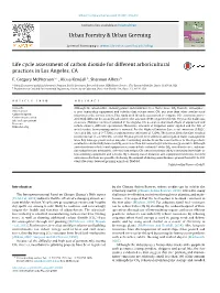 Life Cycle Assessment of Carbon Dioxide for Different Arboricultural