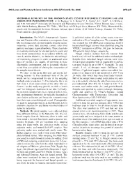 MICROBIAL ECOLOGY of the JOHNSON SPACE CENTER METEORITE CURATION LAB and ASSOCIATED INFRASTRUCTURE A. B. Regberg1 A. S. Burton1 C