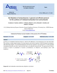 N2-Alkylation of Semicarbazones. a General and Efficient Protocol for the Synthesis of 2-Alkylsemicarbazides from Semicarbazide