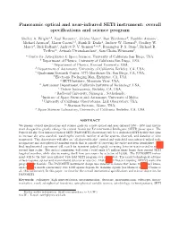 Panoramic Optical and Near-Infrared SETI Instrument: Overall Speciﬁcations and Science Program
