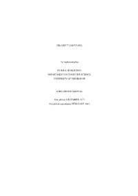 THE IMP-77 LANGUAGE As Implemented by PETER S