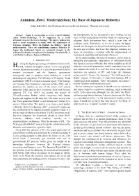 Animism, Rinri, Modernization; the Base of Japanese Robotics
