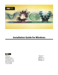 ANSYS, Inc. Installation Guide for Windows