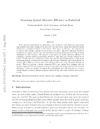 Measuring Spatial Allocative Efficiency in Basketball