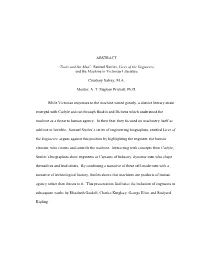 ABSTRACT ―Tools and the Man‖: Samuel Smiles, Lives of The