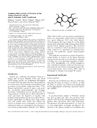 Antimicrobial Activity of Extracts of the Lichen Parmelia Sulcata and Its