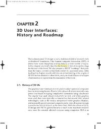 Chapter 2 3D User Interfaces: History and Roadmap