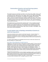 Communities of Practice and Social Learning Systems: the Career of a Concept Etienne Wenger