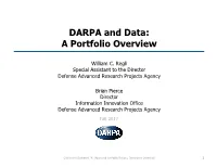 DARPA and Data: a Portfolio Overview