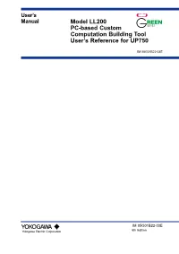 Model LL200 PC-Based Custom Computation Building Tool User's Reference for UP750