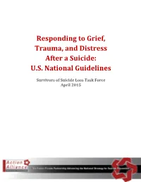 National Guidelines: Responding to Grief, Trauma, and Distress After a Suicide