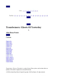 Transformers: Ghosts of Yesterday