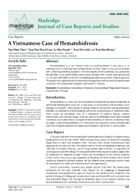 A Vietnamese Case of Hematohidrosis