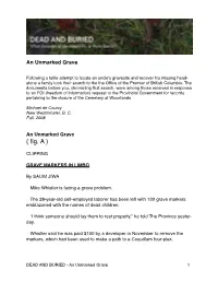 An Unmarked Grave